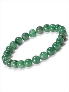 Natural African Jade Beaded Stretch Bracelet 8mm Round Gemstone Handmade